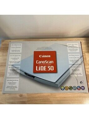 Canon CanoScan LiDE 30 USB Flatbed Scanner w/ Box Cables Manuals CDs